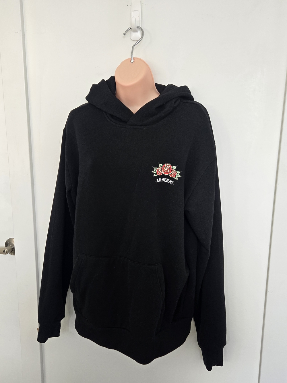 Arsenic Black Grim Reaper & Roses Graphic Hoodie – Size Medium